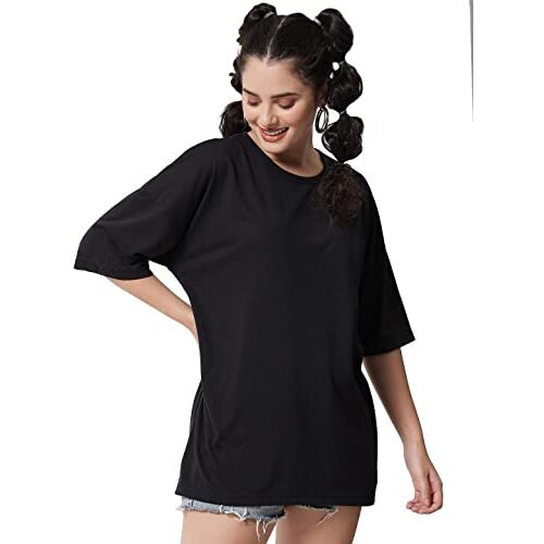 Kotty Womens Printed Cotton Blend Jade Black Tshirts (Jade Black,30)