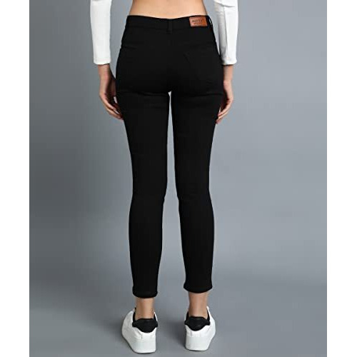 Nifty Women's Denim Stretchable Slim Fit Black Jeans (Jean_1393C_Blk_32_Black_32)