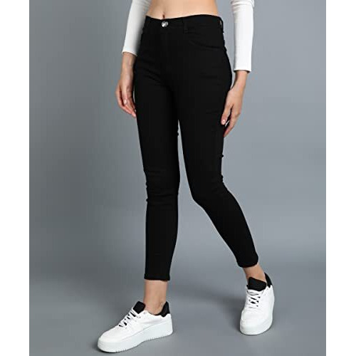 Nifty Women's Denim Stretchable Slim Fit Black Jeans (Jean_1393C_Blk_32_Black_32)