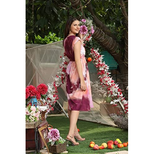 Leriya Fashion One Piece Dress For Women| Midi Dress For Women| Birthday Dress For Women (Small, Purple)