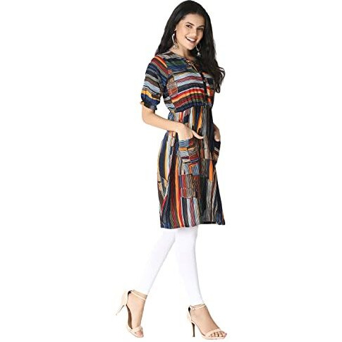 Leriya Fashion One Piece Dress For Women| Midi Dress For Women| Birthday Dress For Women (Large, Multi) Multicolour