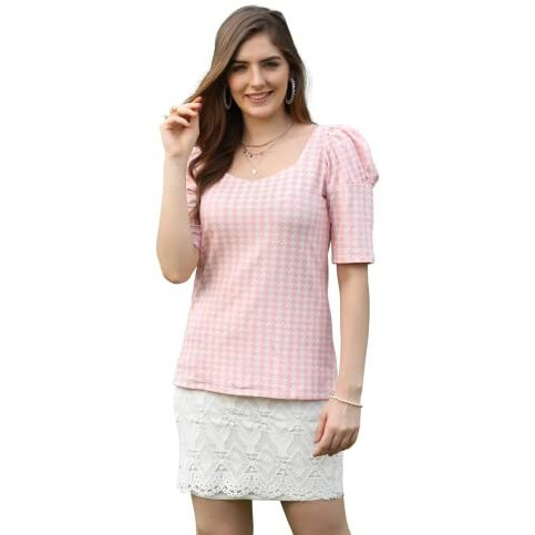 Dhruvi Trendz Women Cotton Lycra Top For Women Regular Fit Regular (Dt-W1535_Orange_Xl)