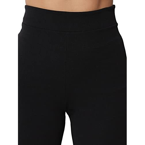 Kotty Women Regular Length Jet Black Solid Trousers(Jet Black,28)