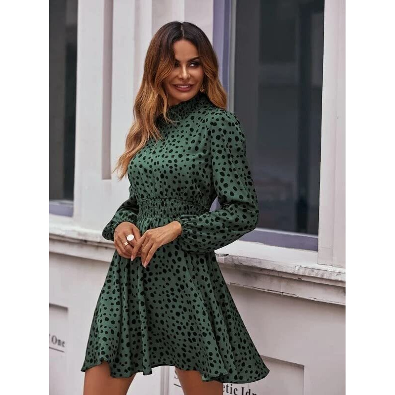 Dhruvi Trendz Womens Delta Rayon Women Western Dresses Regular Fit A-Line (Dt-Wd1043_Green_L)