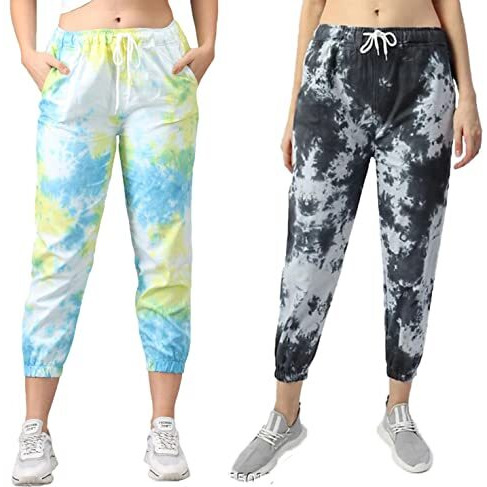 Dhruvi Trendz Women Lycra Trouser Regular Fit Casual (Dt-Tr707&Tr708_Blue&Black_Xl)