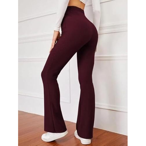 Leriya Fashion Women's Western Ribbed Stretchable Trousers For Women || Casual Wear Jogging Wear || Sweatpants || Lightweight Wear. (X-Large, Maroon)