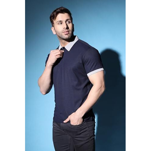 Dhruvi Trendz Mens Polycotton Casual Men T-Shirt Regular Fit Western (Dupli-Dt-Mt-1009_Blue_M)