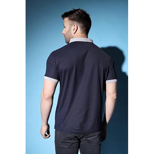 Dhruvi Trendz Mens Polycotton Casual Men T-Shirt Regular Fit Western (Dupli-Dt-Mt-1009_Blue_L)