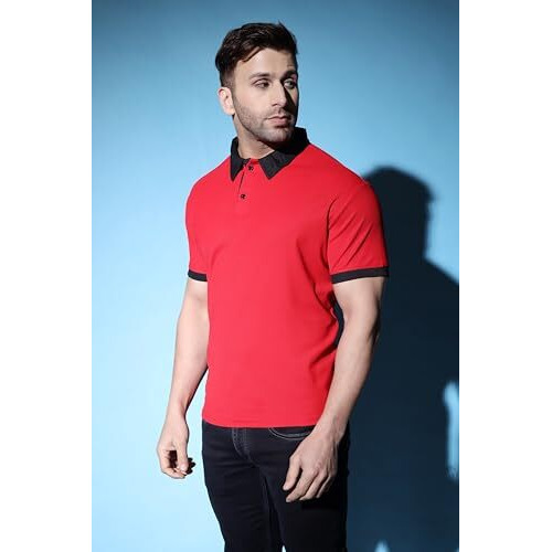 Dhruvi Trendz Mens Polycotton Casual Men T-Shirt Regular Fit Western (Dupli-Dt-Mt-1011_Red_Xl)