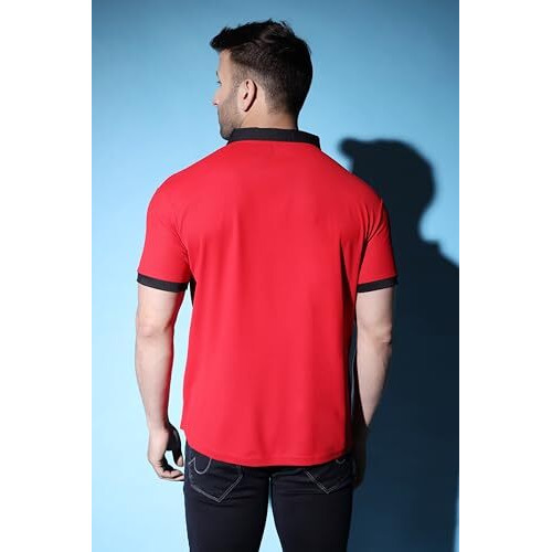 Dhruvi Trendz Mens Polycotton Casual Men T-Shirt Regular Fit Western (Dupli-Dt-Mt-1011_Red_2Xl)