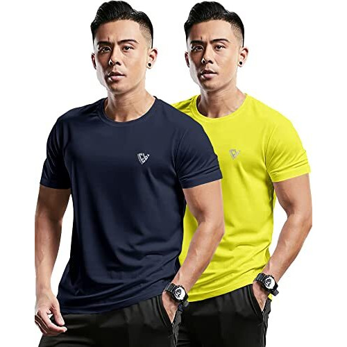 Eyebogler Mens Round Neck Half Sleeve Solid Dry Fit Tshirt Pack Of 2