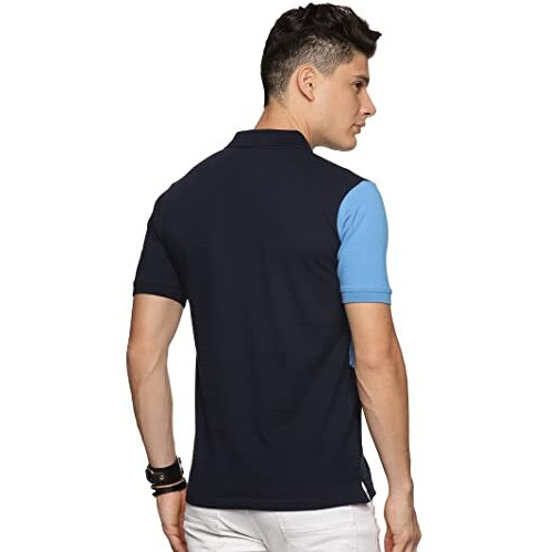 Adro Premium Cotton Multicolor Polo T-Shirt For Men (Pn23-S2-Nbsk_Navy_L)