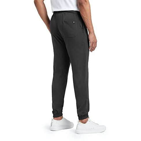 Xyxx Men's Cotton Modal Joggers - Relaxed Fit, Antimicrobial, High Stretch, Sweat Absorbent Solid Ace Loungewear With Zippered Pockets, Drawcord Closure. Coral Grey