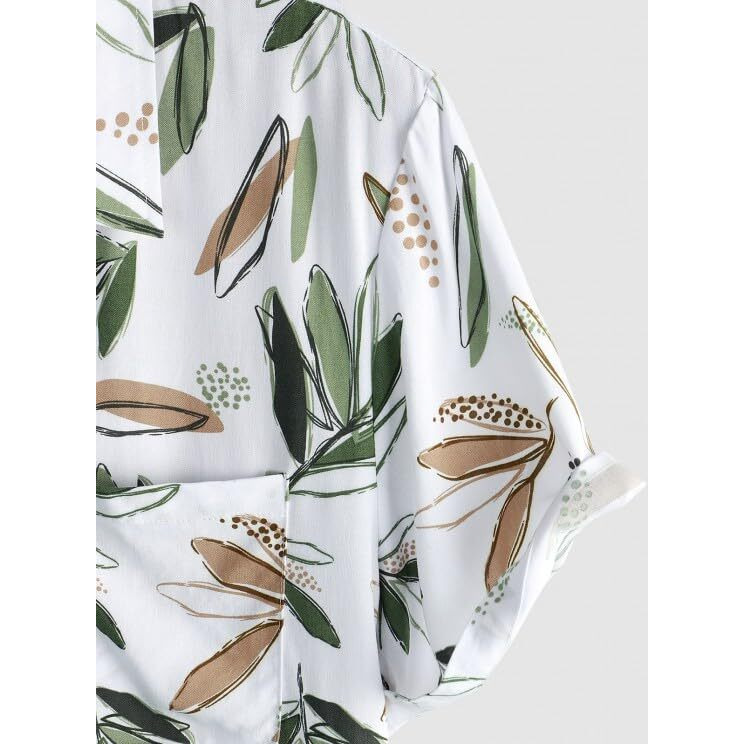 Dhruvi Trendz Mens Rayon Men's Casual Shirt Regular Fit Western (Dt-Ms-6064_Whitegreen_L)