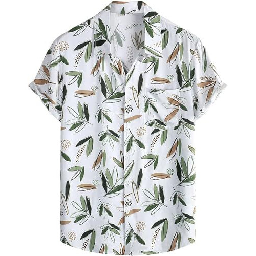 Dhruvi Trendz Mens Rayon Men's Casual Shirt Regular Fit Western (Dt-Ms-6064_Whitegreen_Xl)