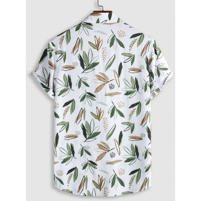 Dhruvi Trendz Mens Rayon Men's Casual Shirt Regular Fit Western (Dt-Ms-6064_Whitegreen_Xl)