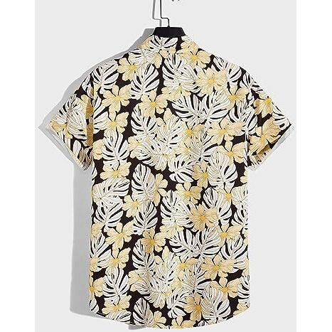 Dhruvi Trendz Mens Rayon Men's Casual Shirt Regular Fit Western (Dt-Ms-6094_Yellow_M)