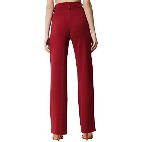 Kotty Womens Solid Polyester Blend Cherry Maroon Trousers (Cherry Maroon,34)