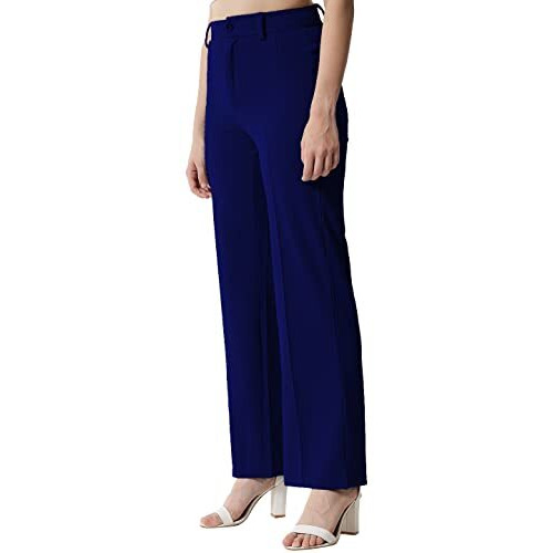 Kotty Women Solid Polyester Blend Dark Sapphire Blue Trouser (Dark Sapphire Blue,32)