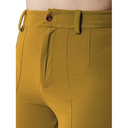 Kotty Women Solid Polyester Blend Dijon Brown Trouser (Dijon Brown,34)