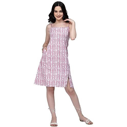 Oomph Women's Western & Fusion Wear Dresses For Women, Pink - Md665