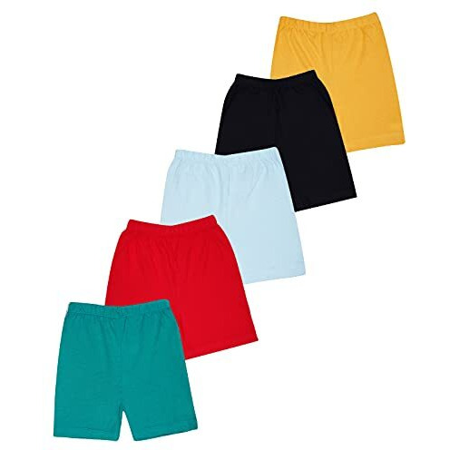 Kyda Kids 100% Cotton Printed Shorts For Boys And Girls - Regular Fit Multicolor, 5-6 Years (Pack Of 5)