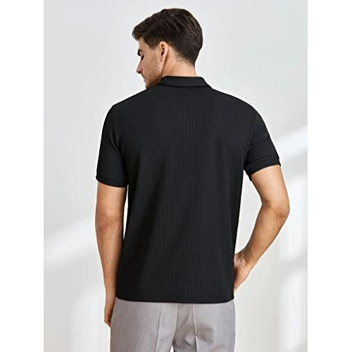 Leriya Fashion Men's Polo-Neck With Zip Closure Type T-Shirt || Half Sleeves Casual T-Shirt For Men || Ragular Wear Classic T-Shirt || Men's Regular Fit Polo-Neck T-Shirt.(Black-Xl) Lf-Mt-1015
