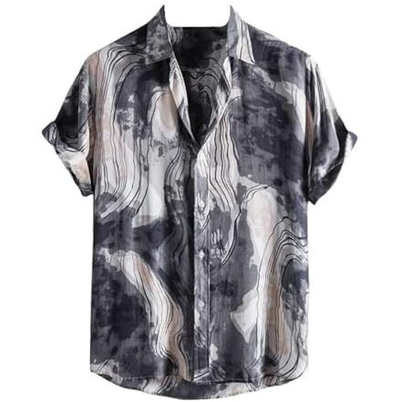 Dhruvi Trendz Mens Rayon Men's Casual Shirt Regular Fit Western (Dt-Ms-6059_Grey_S)