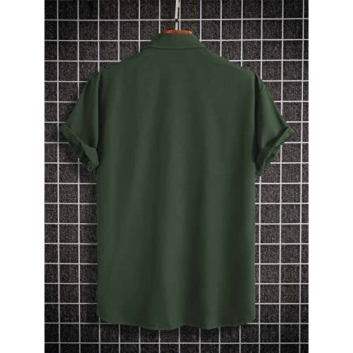 Dhruvi Trendz Men's Regular Fit Rayon Casual Shirt (Dt-Ms-6085-Xxl_Dark Green)