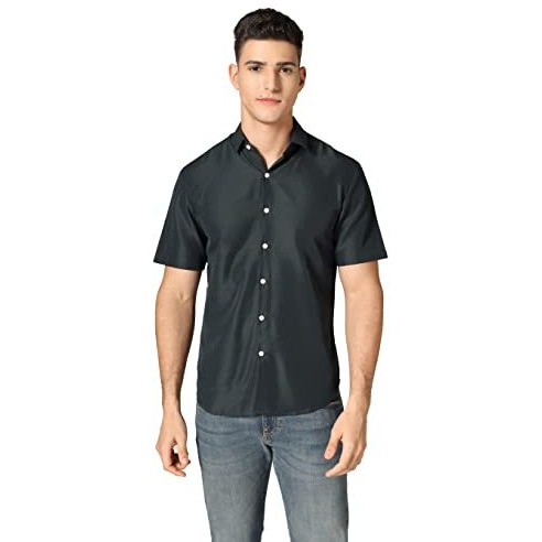 Dhruvi Trendz Mens Rayon Men's Casual Shirt Regular Fit Casual (Dt-Ms-6058_Green_S)