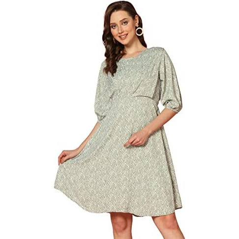 Dhruvi Trendz Womens Rayon Women Western Dresses Regular Fit Western Dress (Dt-Wd1079_Pista_S)