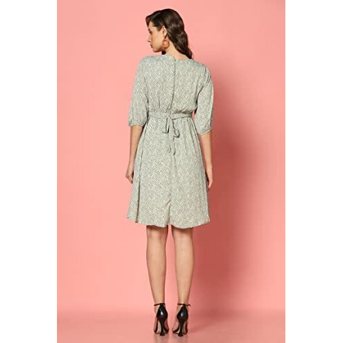 Dhruvi Trendz Womens Rayon Women Western Dresses Regular Fit Western Dress (Dt-Wd1079_Pista_S)