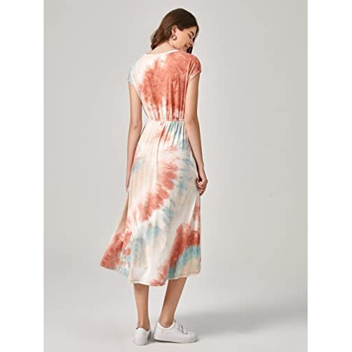 Om Sai Latest Creation Women's Sleeveless Flare Cut Dress | Ruffled Slit Maxi | A-Line V-Neck Crepe Dress (Small, Blue)