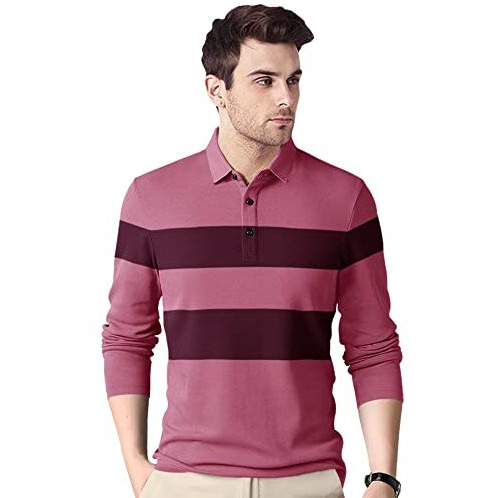 Eyebogler Polo Neck Full Sleeve Printed Casual Men Tshirt