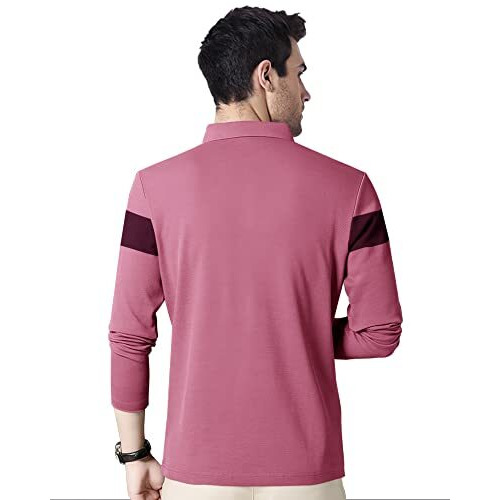 Eyebogler Polo Neck Full Sleeve Printed Casual Men Tshirt