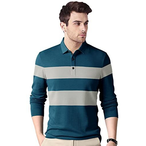 Eyebogler Polo Neck Full Sleeve Printed Casual Men Tshirt