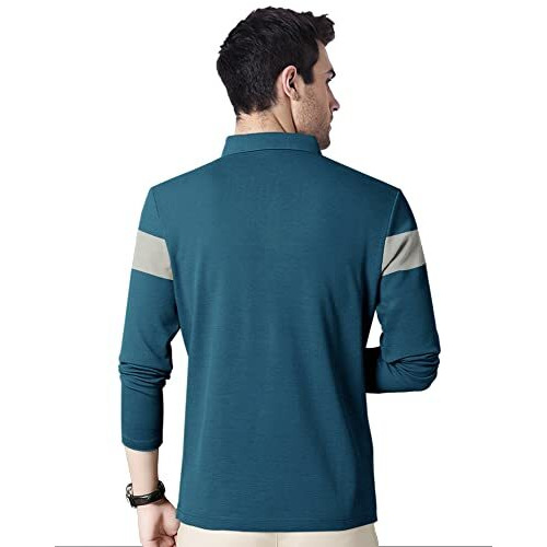 Eyebogler Polo Neck Full Sleeve Printed Casual Men Tshirt