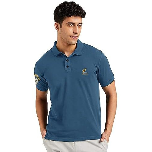 Eyebogler Regular Fit Mens Polo Neck Half Sleeve Soild Casual Tshirt