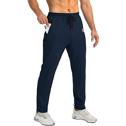 Eyebogler Solid Track Pants For Men Navy Blue