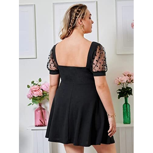 Om Sai Latest Creation Womens Lycra Women Western Dresses Regular Fit Fit And Flare (Oslc-Wd1118_Black_S)