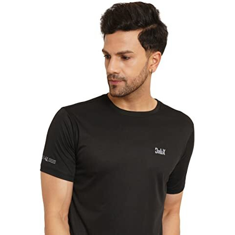 Lookmark Men's Stylish Polyester T-Shirt(Mt16-Black-Xl)