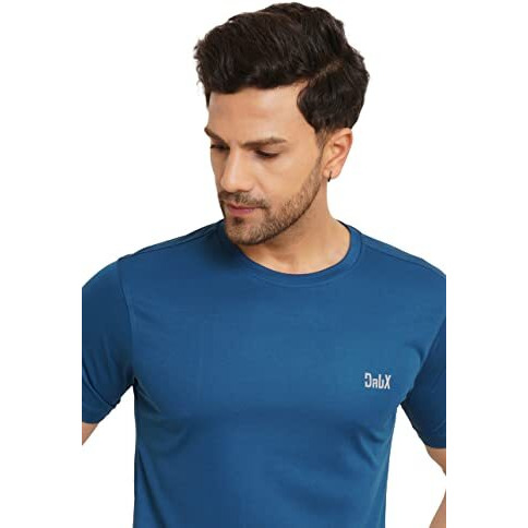 Lookmark Men's Stylish Polyester T-Shirt(Mt16-Blue-S)