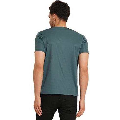 Lookmark Men's Stylish Polyester T-Shirt(Mt16-Green-M)