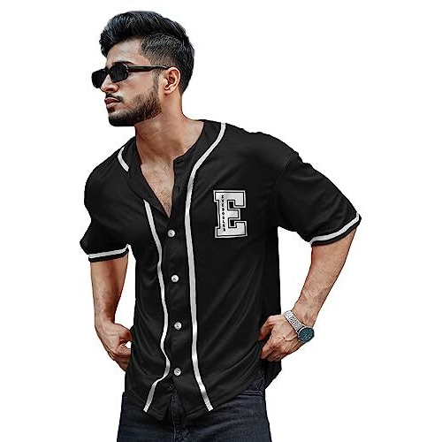 Eyebogler Mens Cotton Blend Round Neck Half Sleeve Oversized Printed Tshirt || Loose Fit Tshirt Black