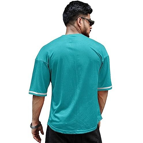Eyebogler Mens Cotton Blend Round Neck Half Sleeve Oversized Printed Tshirt || Loose Fit Tshirt