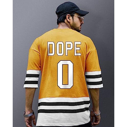 Eyebogler Oversized Loose Baggy Fit Drop Shooulder Half Sleeves Cotton Blend Printed T-Shirt For Men