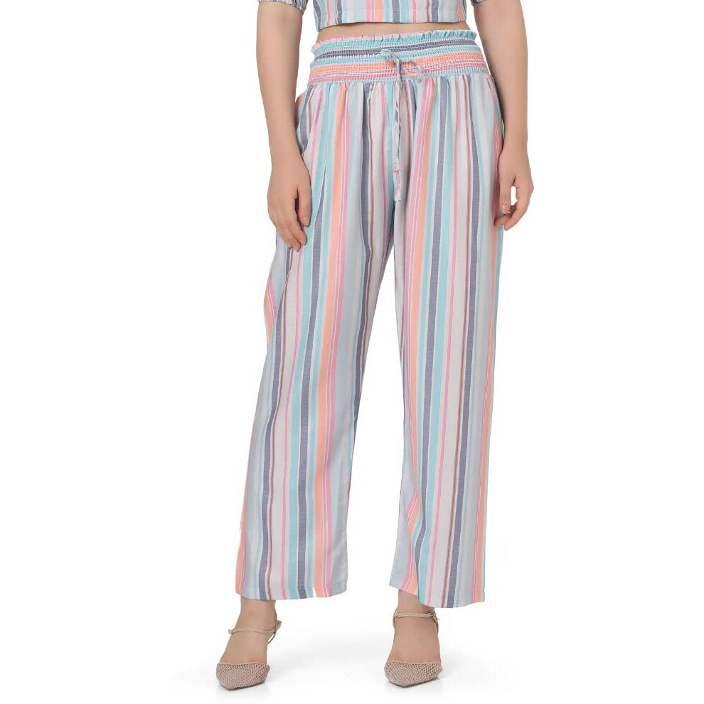 Dhruvi Trendz Womens Rayon Track Pants Regular Fit Casual Trousers (Dt-Tr-726_Blue_Xl)