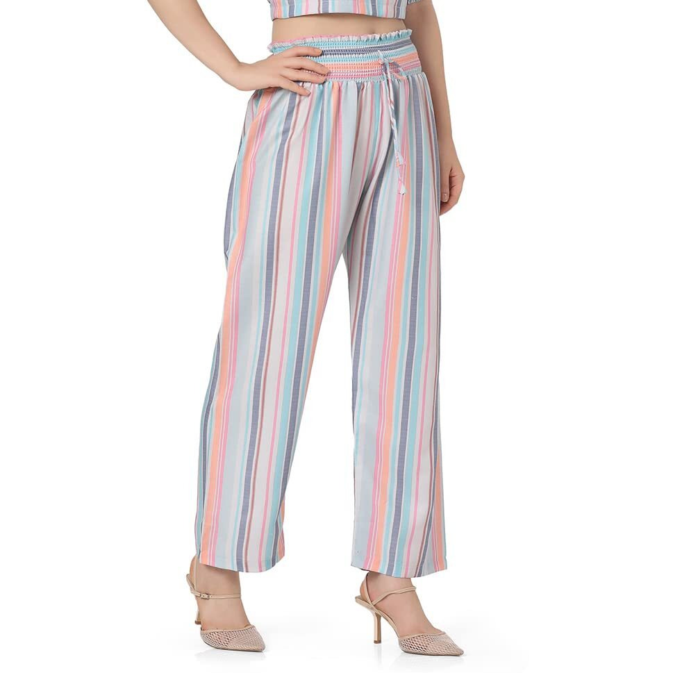 Dhruvi Trendz Womens Rayon Track Pants Regular Fit Casual Trousers (Dt-Tr-726_Blue_Xl)