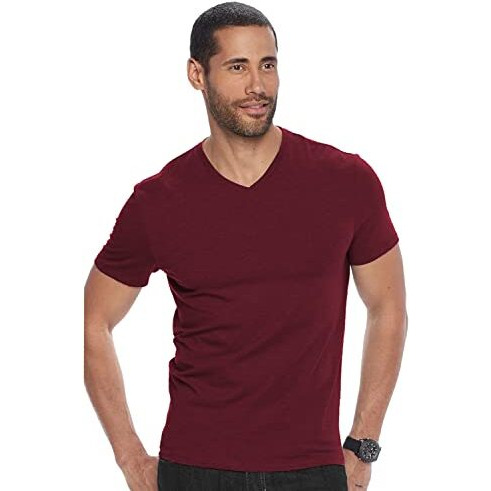 Adro Men's V Neck Combo Plain Cotton T-Shirts_Vcm2-Pln-Mr-Ol-Xl