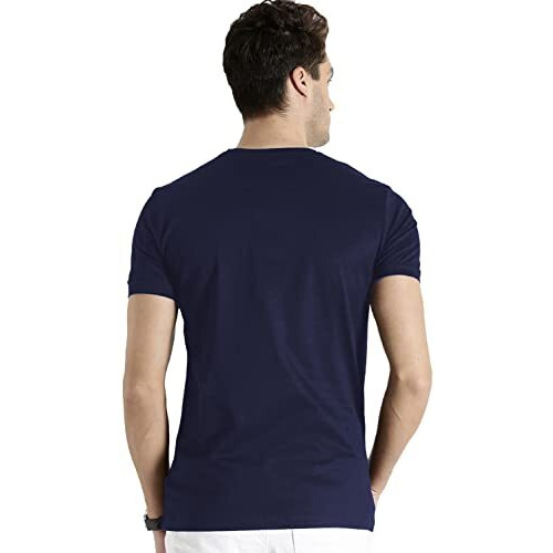 Adro Men's V Neck Combo Plain Cotton T-Shirts_Vcm2-Pln-Nb-Sb-L